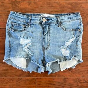 RSQ Tilly's Venice Mid Rise Light Wash Distressed Cut Off Jean Shorts